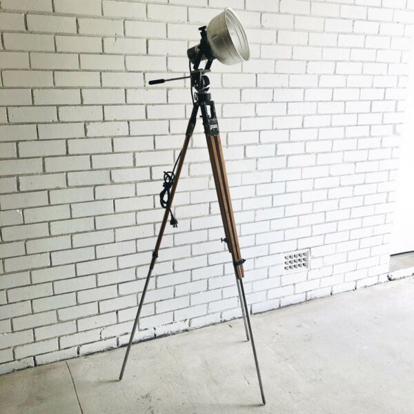 Vintage Industrial Miller Tripod Floor Lamp