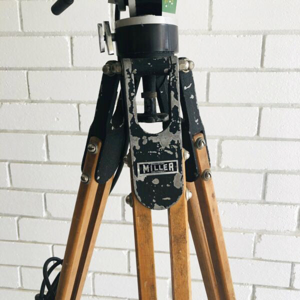 Vintage Industrial Miller Tripod Floor Lamp