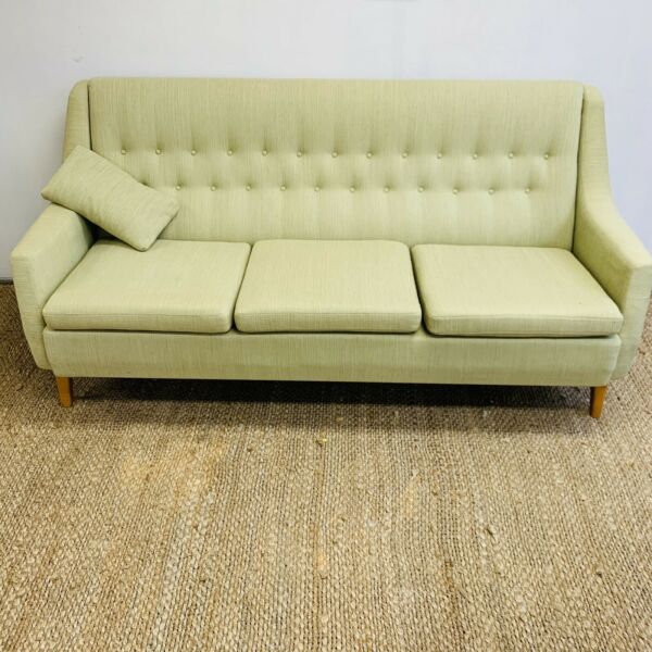 Vintage Mid Century Danish 3 Seater Lounge Sofa