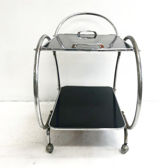 Vintage Mid Century Deco Drinks Trolley Bar Cart