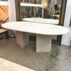 Vintage Travertine Large Oval Dining Table