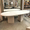 Vintage Travertine Large Oval Dining Table