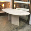 Vintage Travertine Large Oval Dining Table