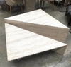 Vintage Open Grain Two Tier Travertine Origami Coffee Table