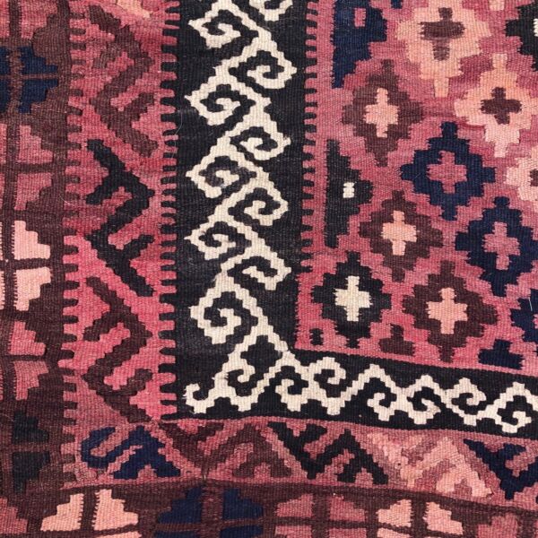 Vintage Wool Kilim Diamond Patterned Rug