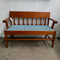 Vintage 1920's Upholstered Maple Bench Seat