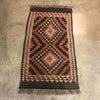 Hand Woven Wool Kilim Rug Brown Trim