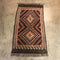 Hand Woven Wool Kilim Rug Brown Trim