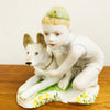 Vintage 1950's Young Border Guard with Dog Russian Porcelain Figurine