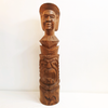 Vintage Zebra Wood Carved Tikki Statue Figure