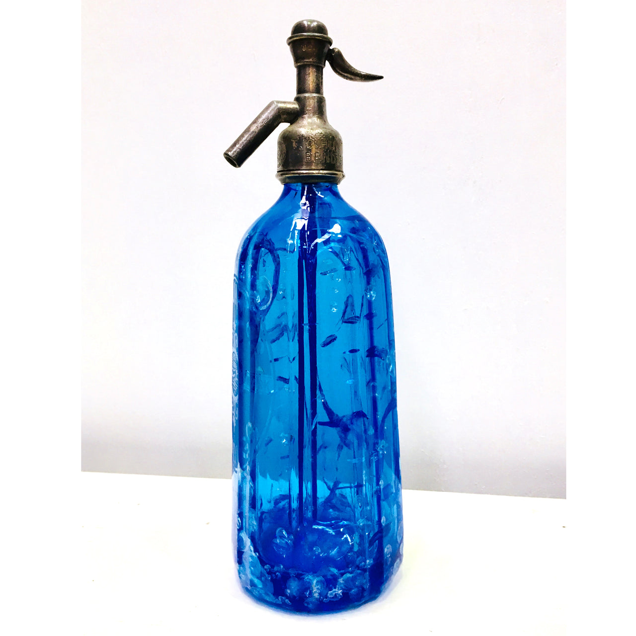 Antique Blue Glass Soda Bottle The Design Ark