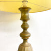 Boho Syle Tall Brass Table lamp w/Cream Light Shade