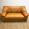 1970's Caramel Brown Leather Lounge Sofa