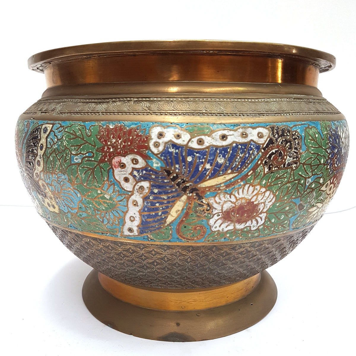 Brass and Enamel Champleve Jardiniere– The Design Ark