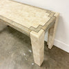 1980's Tessalated Fossilized Coral Stone Console Hall Table