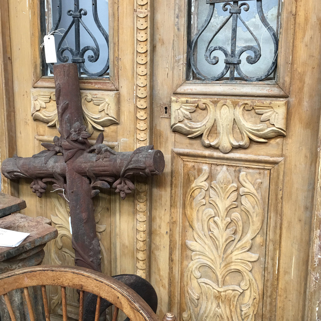 Wrought iron antique french doors