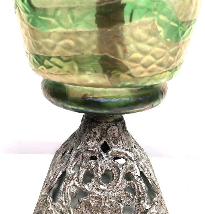 Antique loetz Kerosene lamp