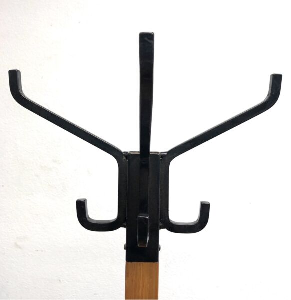 Vintage Industrial Solid Oak Hat Rack And Coat Stand