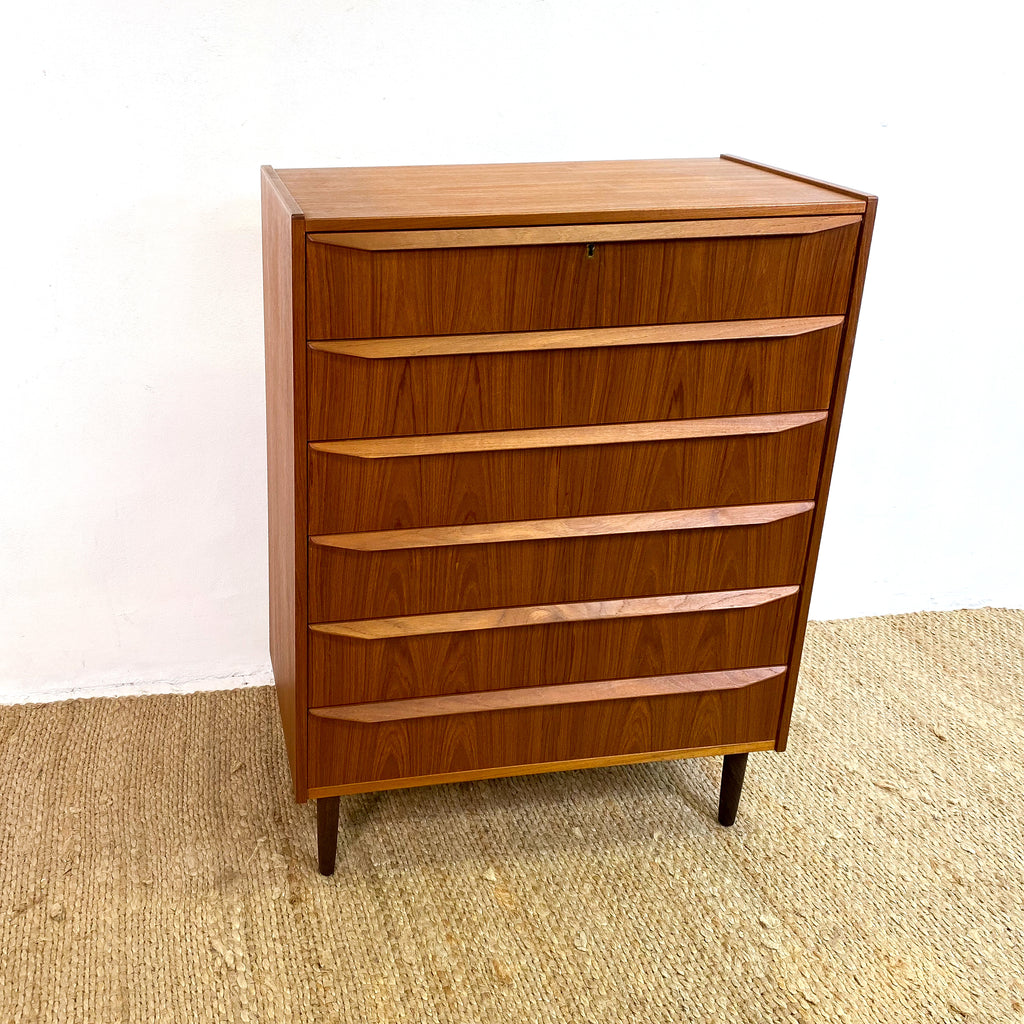 Early to Mid 20th Century Swedish Tall Boy Chest Of Drawers