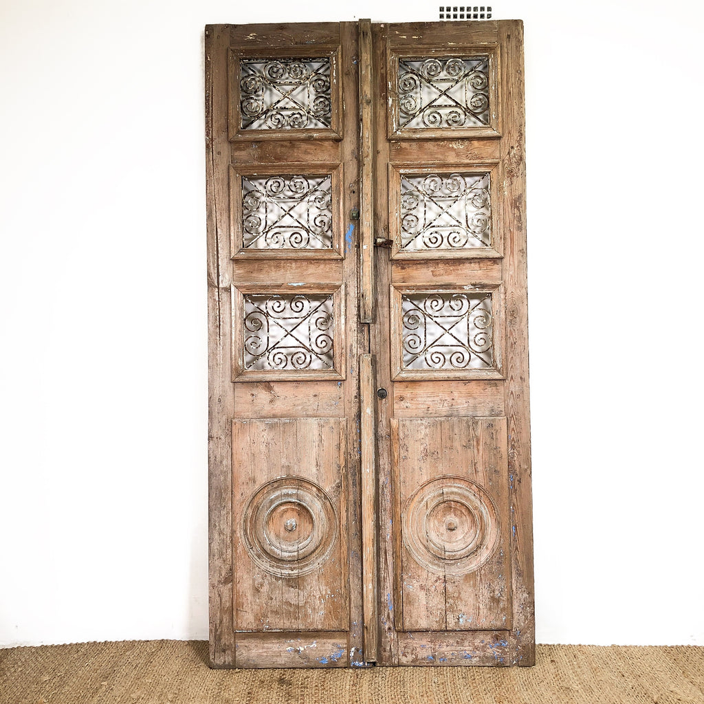 Pair of Vintage Baltic Pine Egyptian Doors