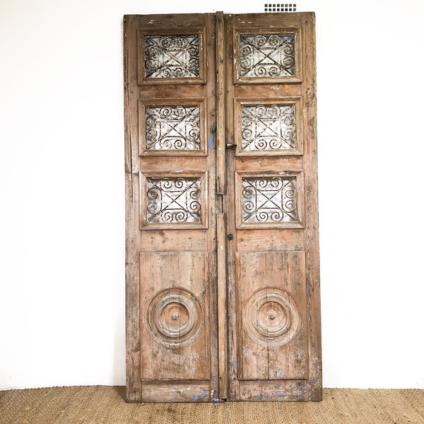 Pair of Vintage Baltic Pine Egyptian Doors