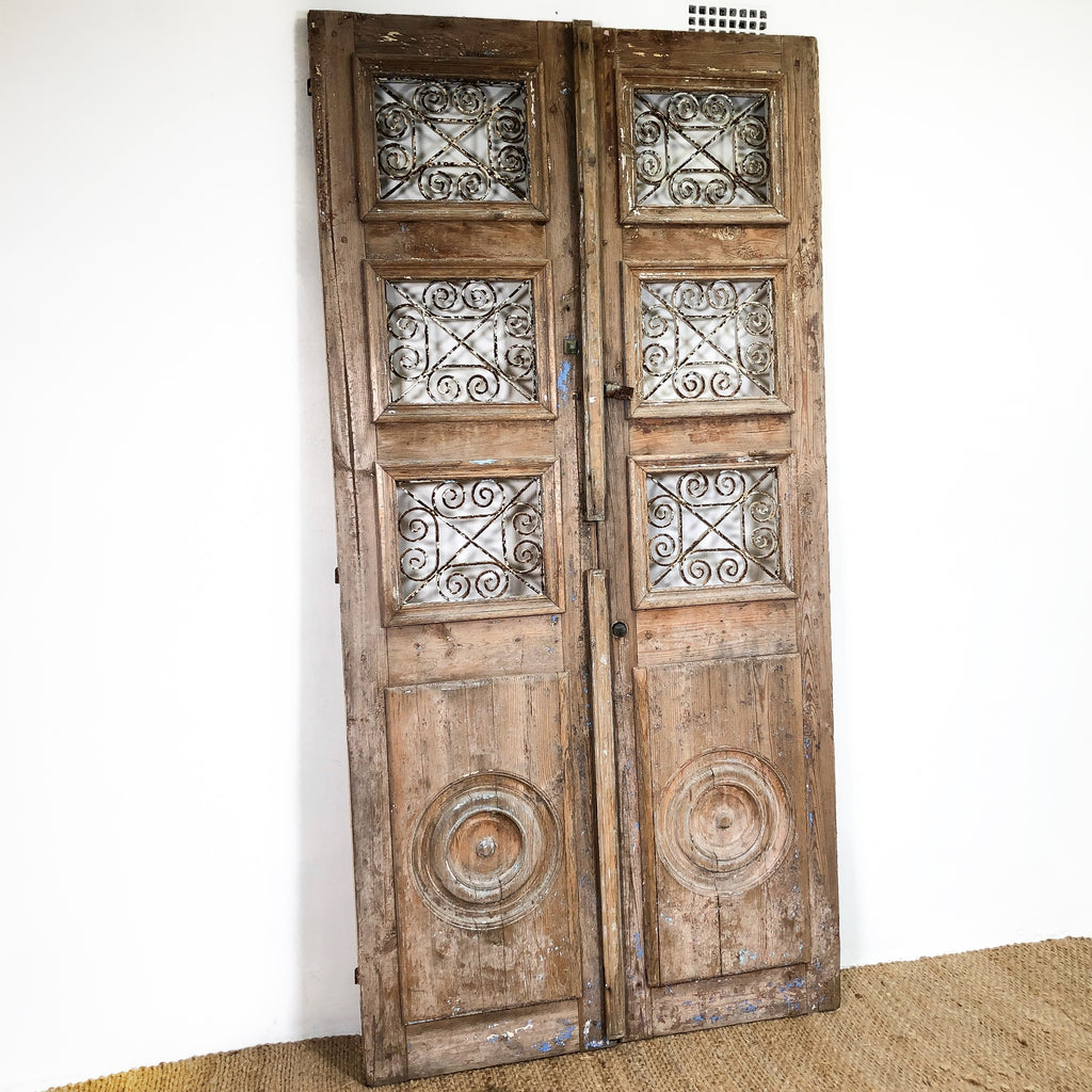 Pair of Vintage Baltic Pine Egyptian Doors