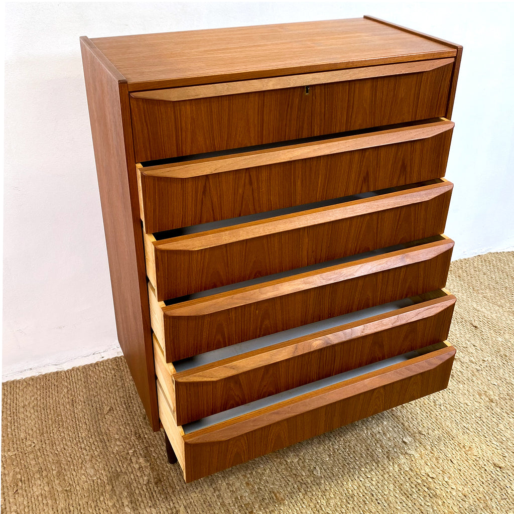 Early to Mid 20th Century Swedish Tall Boy Chest Of Drawers