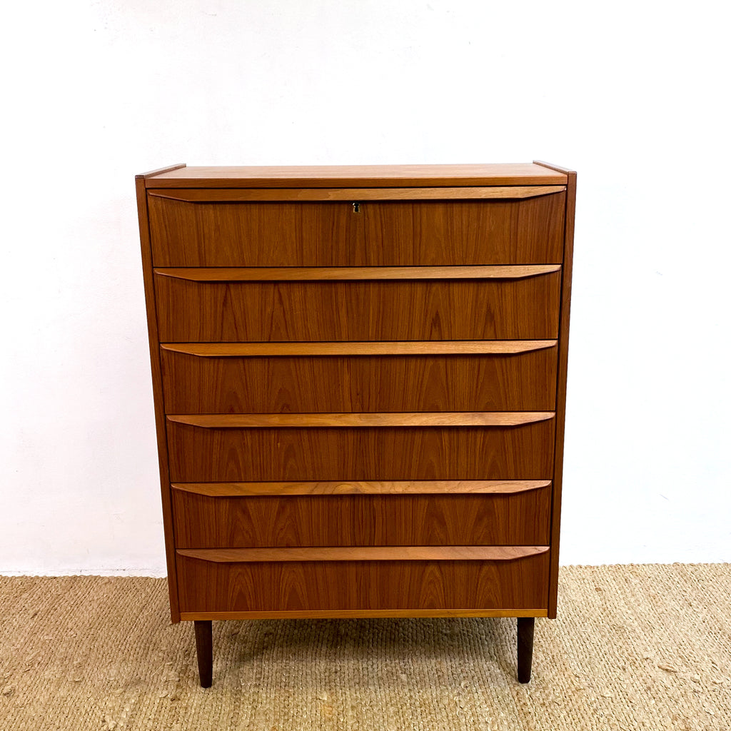 Early to Mid 20th Century Swedish Tall Boy Chest Of Drawers
