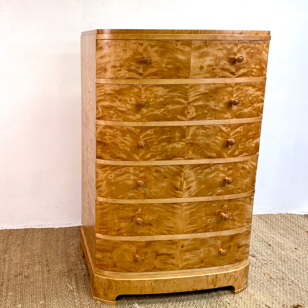 Early to Mid 20th Century Swedish Tall Boy Chest Of Drawers
