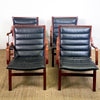 Black Leather Bentwood Armchairs
