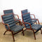 Black Leather Bentwood Armchairs