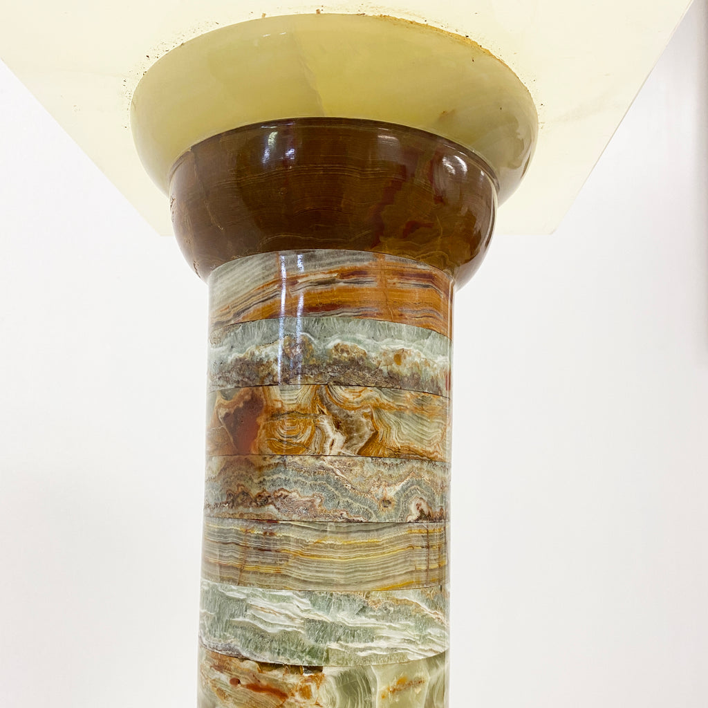 Superb Petit Art Deco French Onyx Marble Pedestal