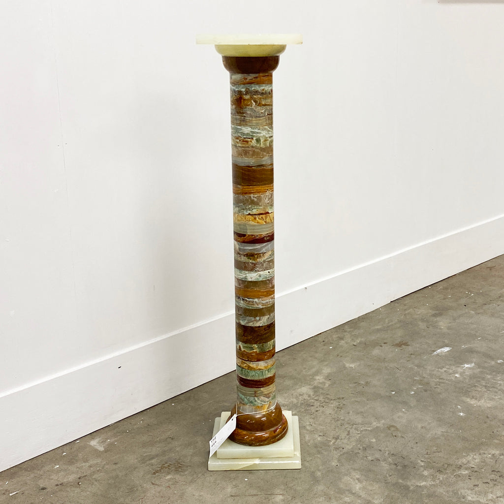 Superb Petit Art Deco French Onyx Marble Pedestal