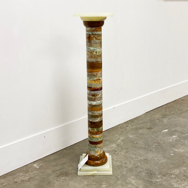 Superb Petit Art Deco French Onyx Marble Pedestal
