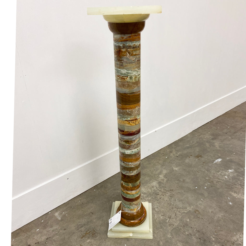 Superb Petit Art Deco French Onyx Marble Pedestal