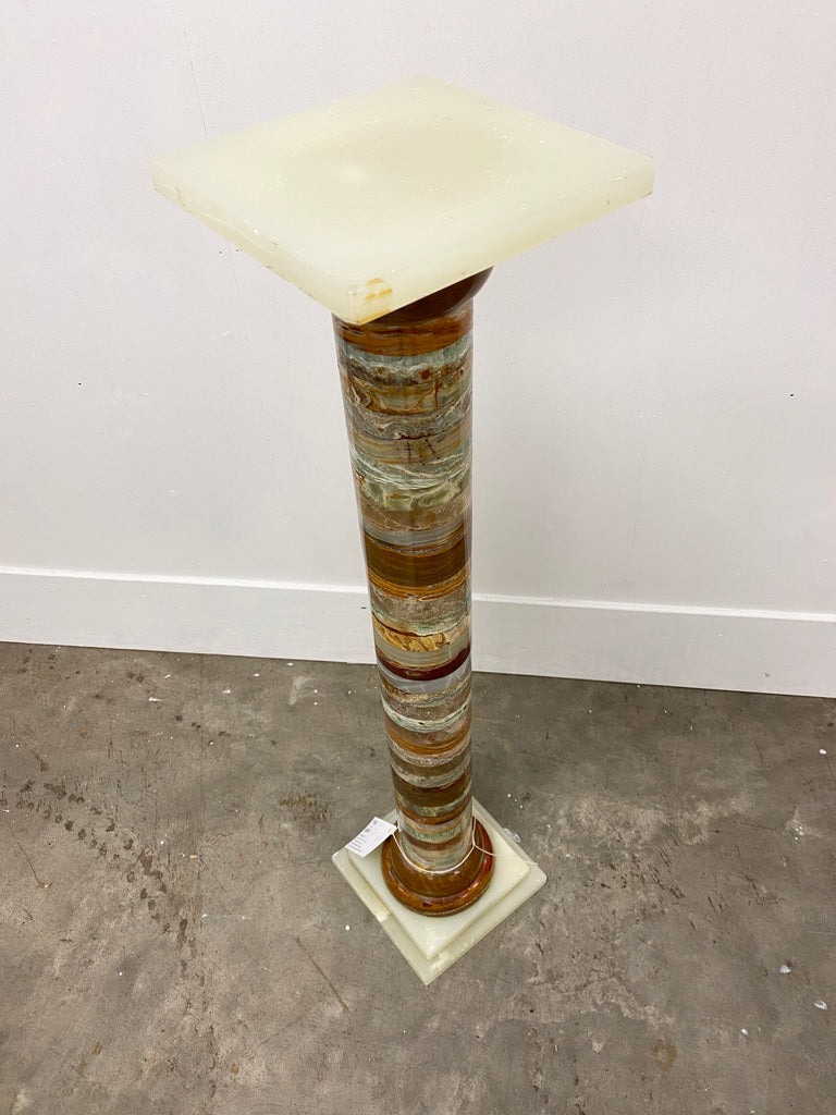 Superb Petit Art Deco French Onyx Marble Pedestal