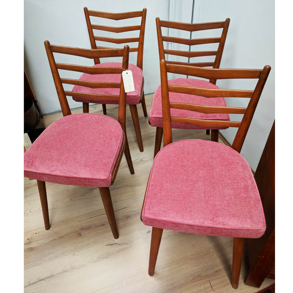 Set 4 Mid Century Ladder Back Dining Chairs