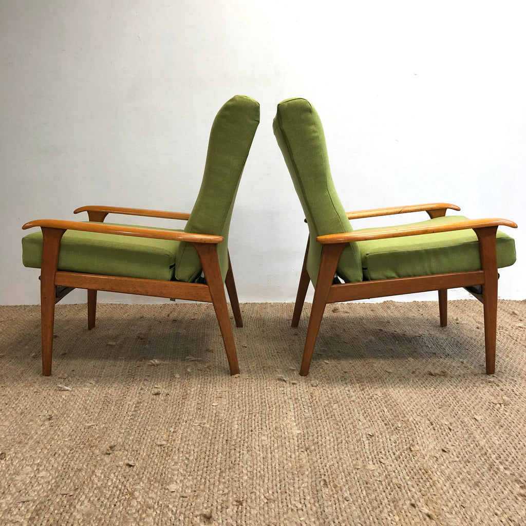 Pair Mid Century Armchairs - New Upholstery