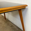 Black Vitrolite Glass Top Dining Table 
