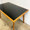 Black Vitrolite Glass Top Dining Table 