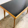 Black Vitrolite Glass Top Dining Table 