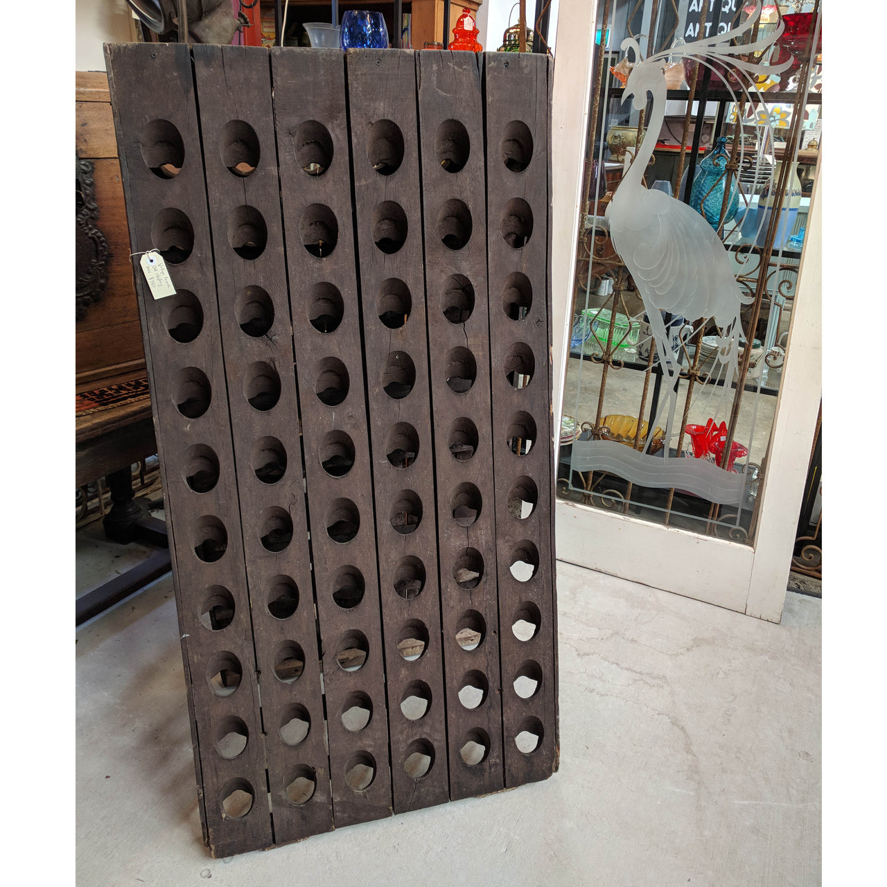 Rustic Antique French Oak Riddling Wine Rack