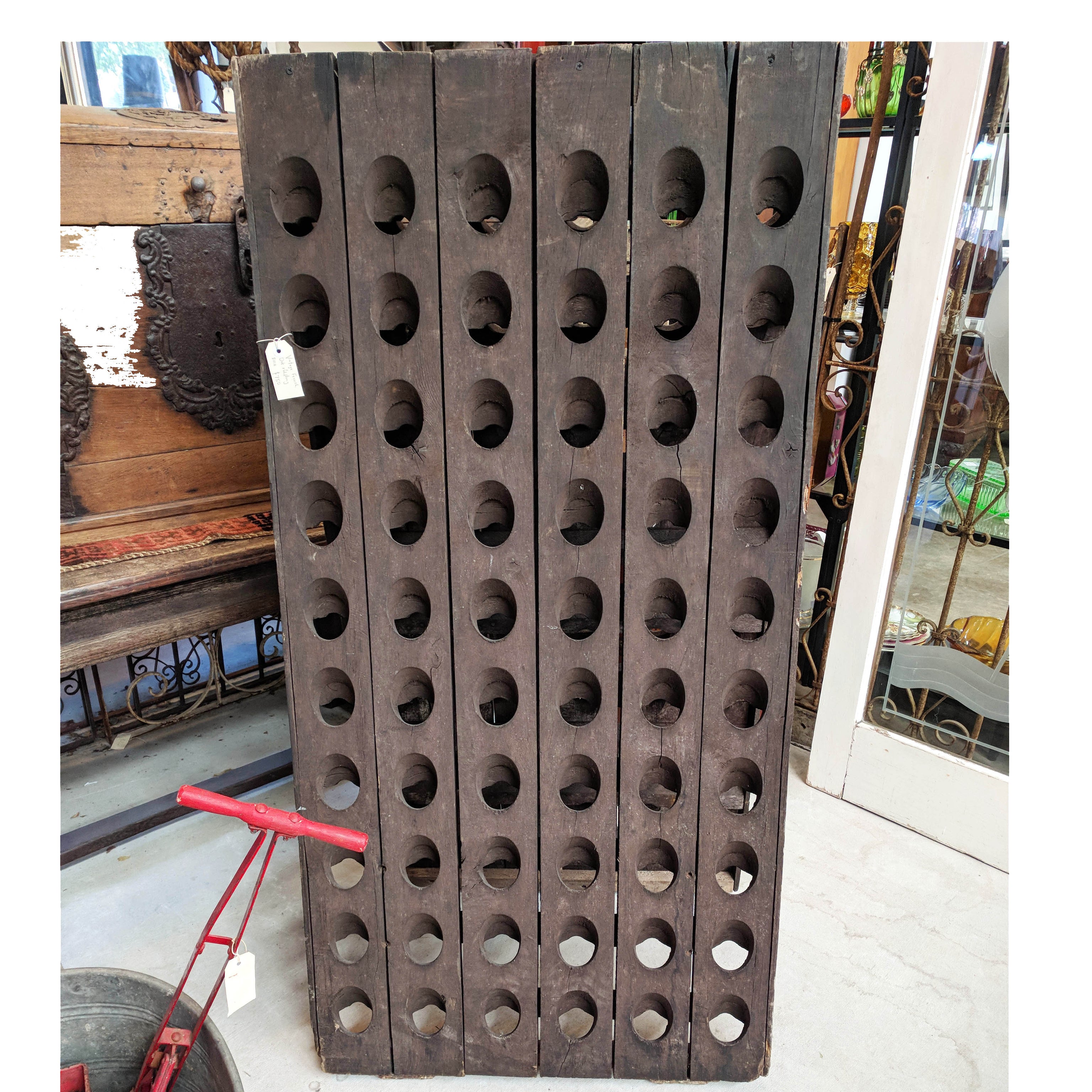 Rustic Antique French Oak Riddling Wine Rack– The Design Ark