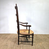 Antique French Ladder Back Rush Seat Armchair