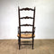 Antique French Ladder Back Rush Seat Armchair