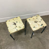 Pair 1950s Painted Metal Industrial Side Tables