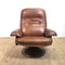 Vintage Leather European Swivel Armchair