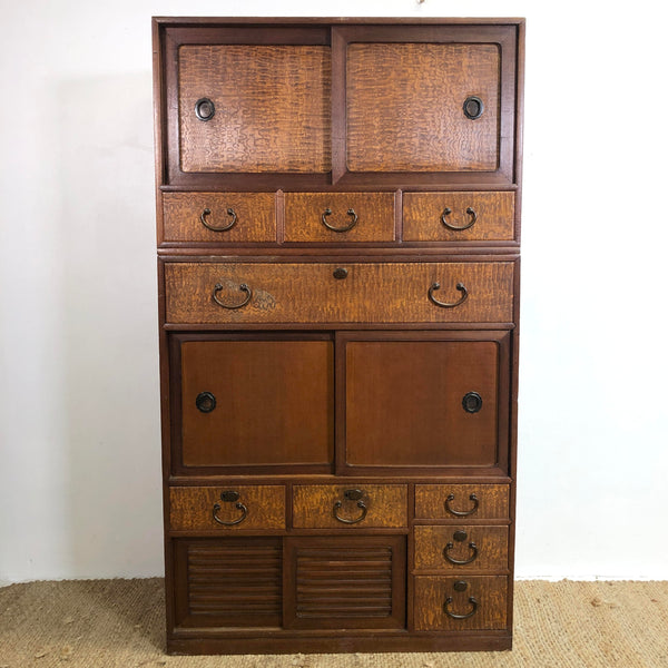 Exceptional 1930’s Mulberry Fronted Tansu Chest - 2 Parts