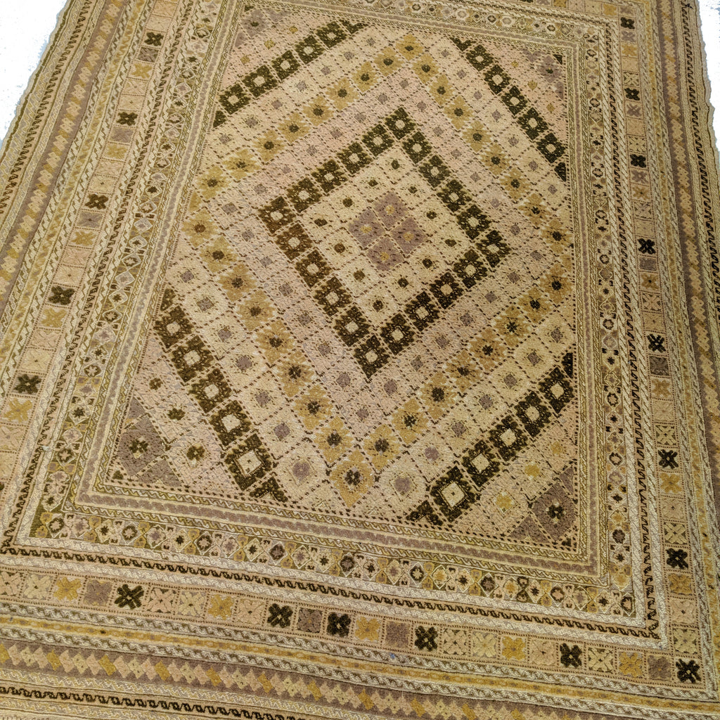 Vintage Hand Knotted 100% Wool Golden Rug at The Design Ark Antiques Kingsford Sydney 