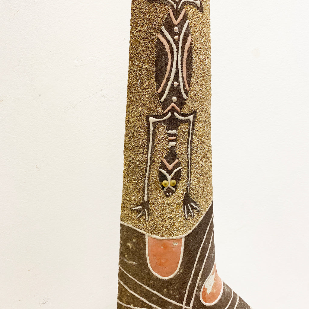 Rare Retro Concrete Garden Boomerang Ornament Statue - Very Tall